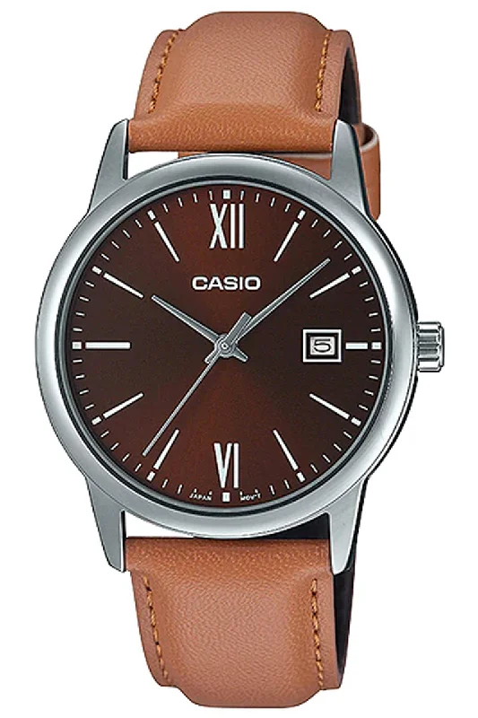 Casio MTP-V002L-5B3 Brown Leather Strap Watch for Men