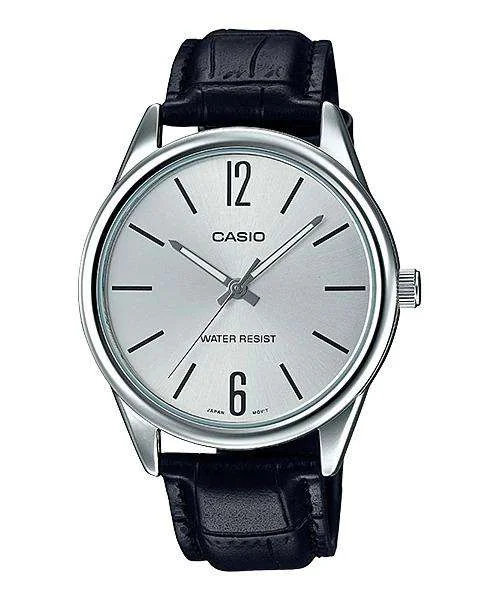 Casio MTP-V005L-7B Black Leather Watch for Men