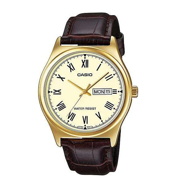 Casio MTP-V006GL-9B Brown Leather Watch for Men