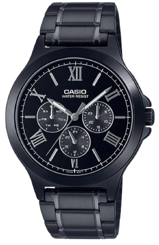 Casio MTP-V300B-1A Black Stainless Steel Watch for Men