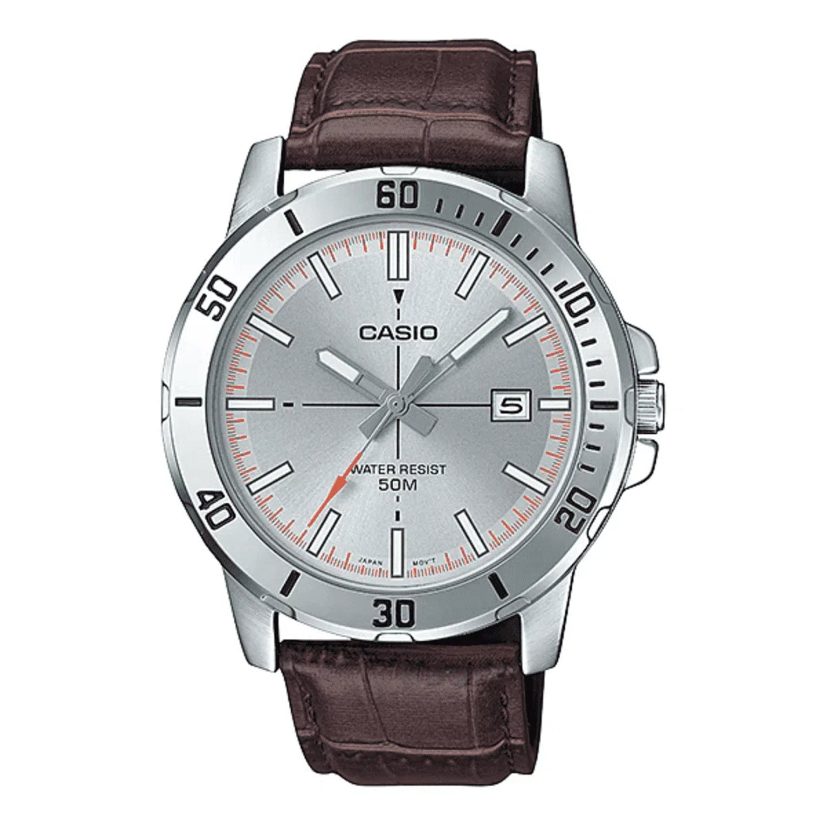 Casio MTP-VD01L-8EVUDF Brown Leather Watch for Men