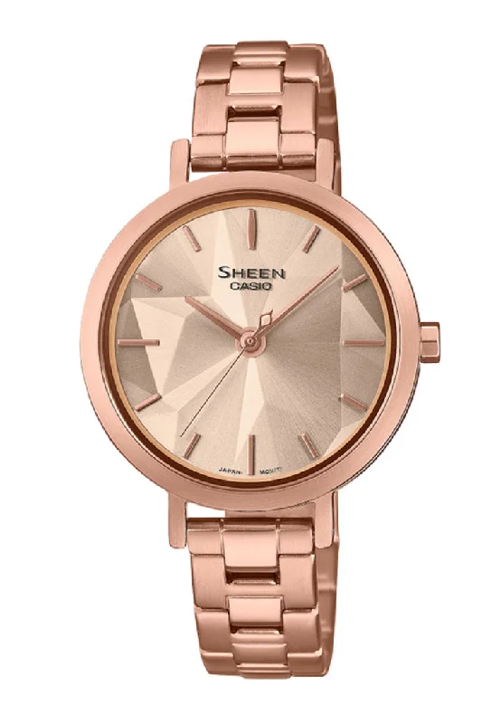 Casio Sheen SHE-4558PG-4A Analog Stainless Strap Watch For Women