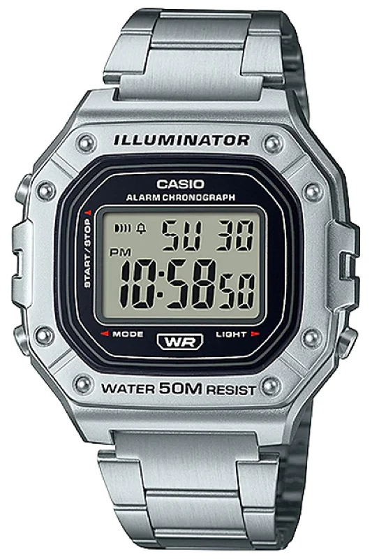 Casio W-218HD-1A Silver Stainless Steel Watch for Men