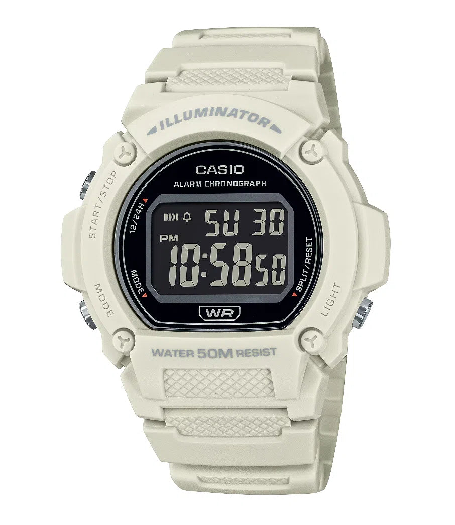 Casio W-219HC-8B Digital Rubber Strap Watch