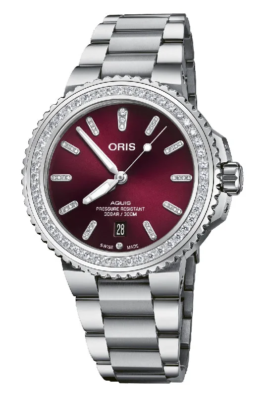 Oris Aquis Date Cherry Diamonds 01 733 7766 4998-07 8 22 05PEB