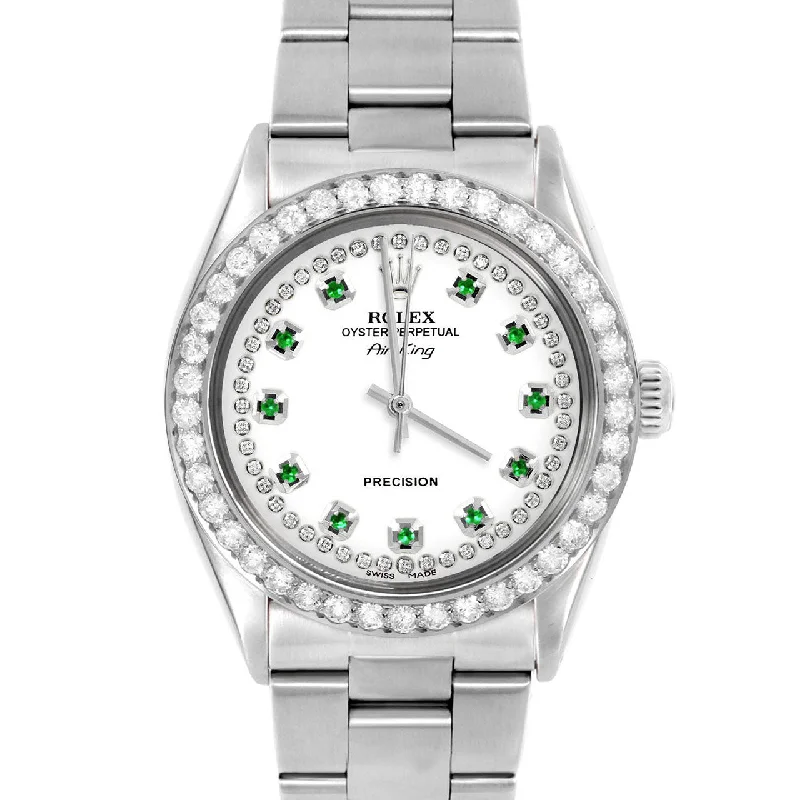 Rolex Air King 34mm | 5500-SS-WHT-STRE-2CT-OYS