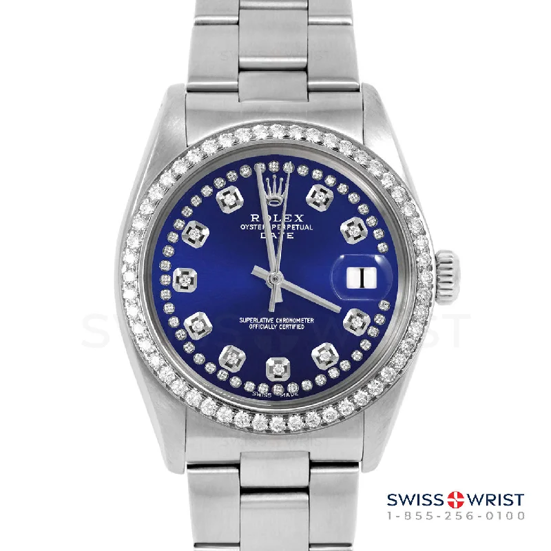 Rolex Date 34mm | 1500-SS-BLU-STRD-BDS-OYS