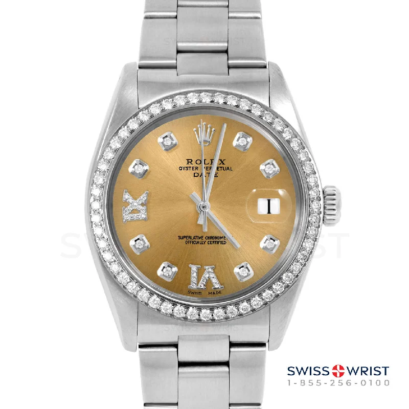 Rolex Date 34mm | 1500-SS-CHM-8DR69-BDS-OYS