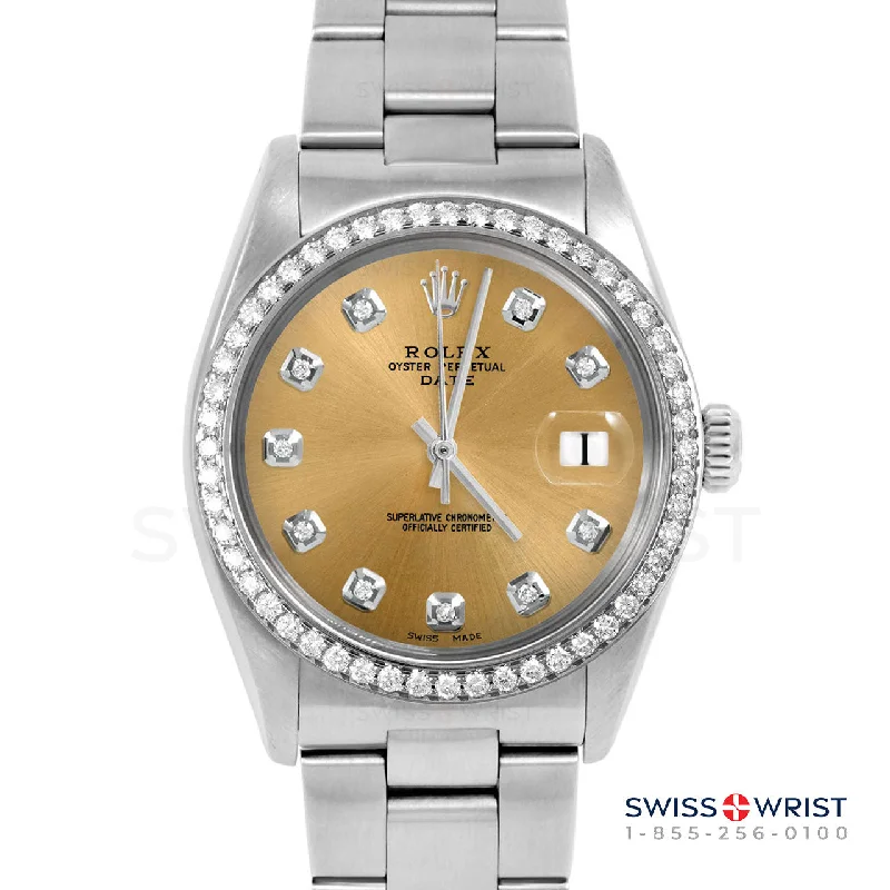 Rolex Date 34mm | 1500-SS-CHM-DIA-AM-BDS-OYS