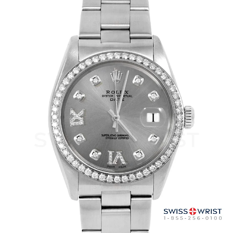 Rolex Date 34mm | 1500-SS-SLT-8DR69-BDS-OYS