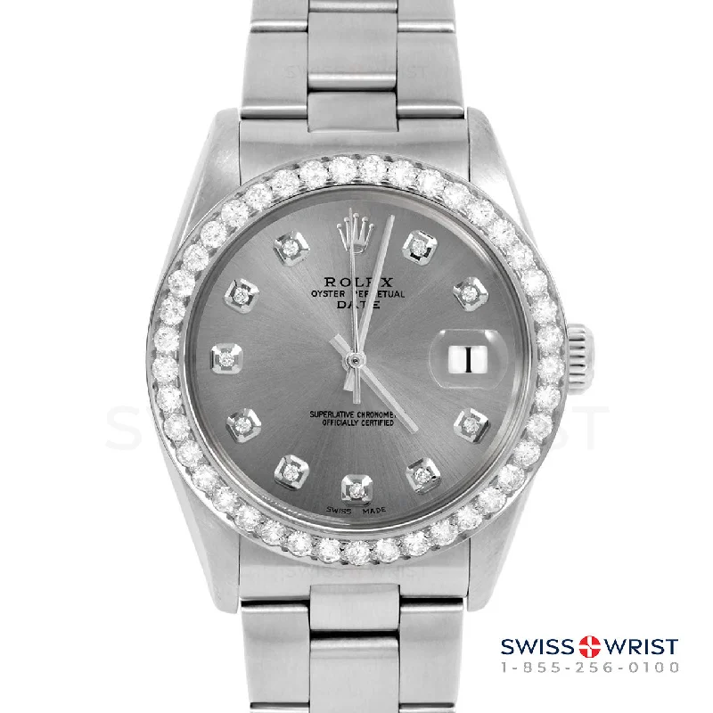 Rolex Date 34mm | 1500-SS-SLT-DIA-AM-2CT-OYS