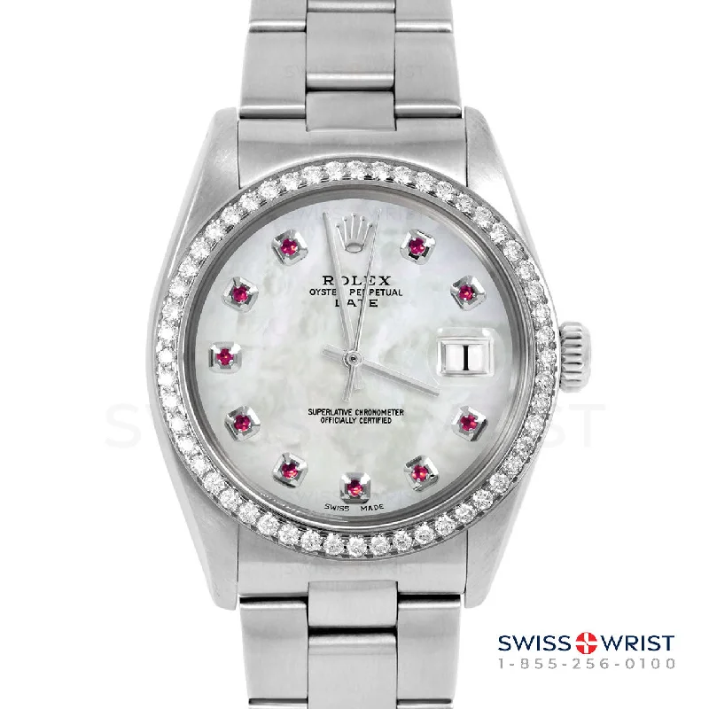 Rolex Date 34mm | 1500-SS-WMOP-RBY-AM-BDS-OYS