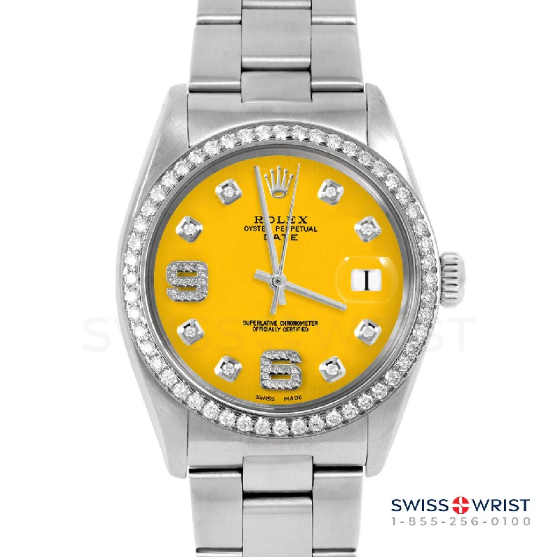 Rolex Date 34mm | 1500-SS-YLW-8DA69-BDS-OYS