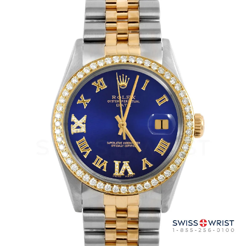 Rolex Date 34mm | 1500-TT-BLU-RDR69-BDS-JBL