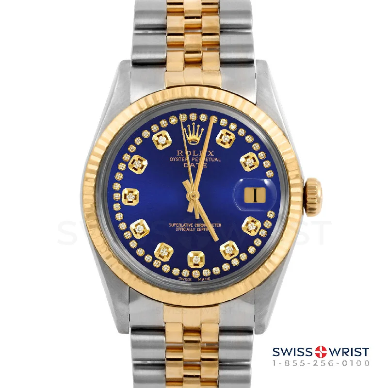 Rolex Date 34mm | 1500-TT-BLU-STRD-FLT-JBL