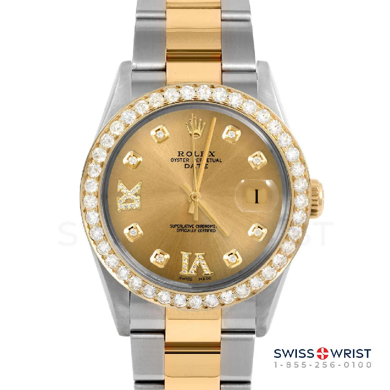 Rolex Date 34mm | 1500-TT-CHM-8DR69-2CT-OYS