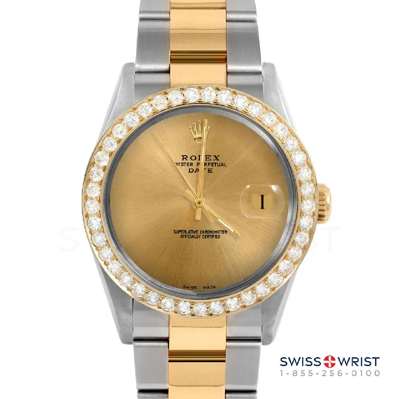 Rolex Date 34mm | 1500-TT-CHM-NOHM-2CT-OYS