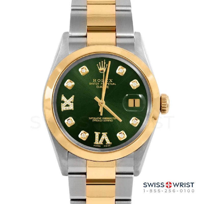 Rolex Date 34mm | 1500-TT-GRN-8DR69-SMT-OYS