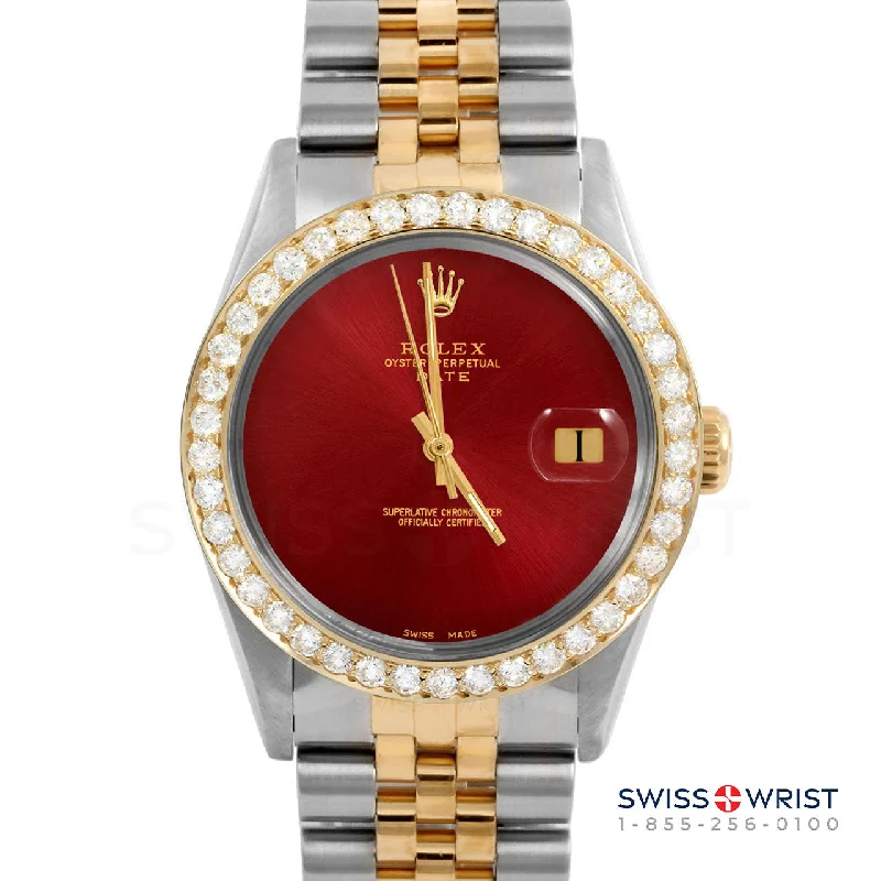 Rolex Date 34mm | 1500-TT-RED-NOHM-2CT-JBL