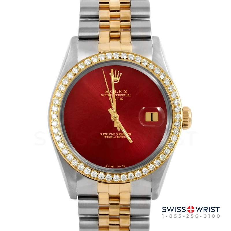 Rolex Date 34mm | 1500-TT-RED-NOHM-BDS-JBL