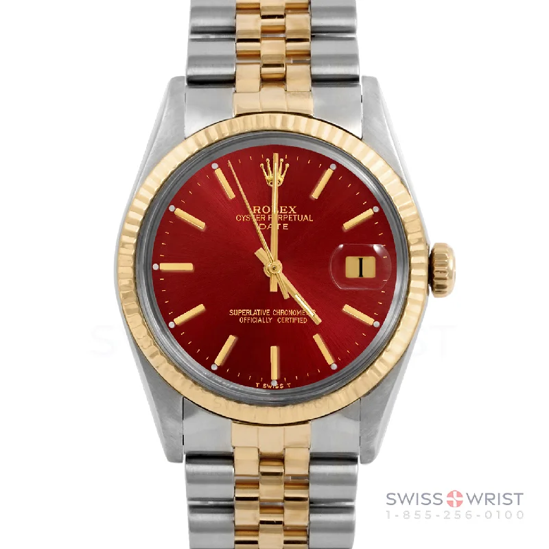 Rolex Date 34mm | 1500-TT-RED-STK-FLT-JBL