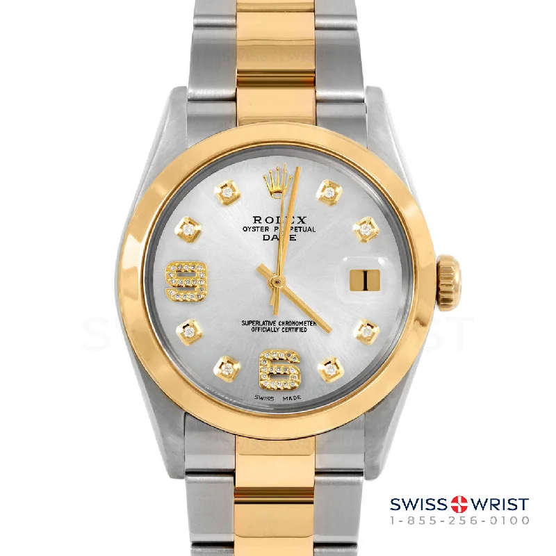 Rolex Date 34mm | 1500-TT-SLV-8DA69-SMT-OYS