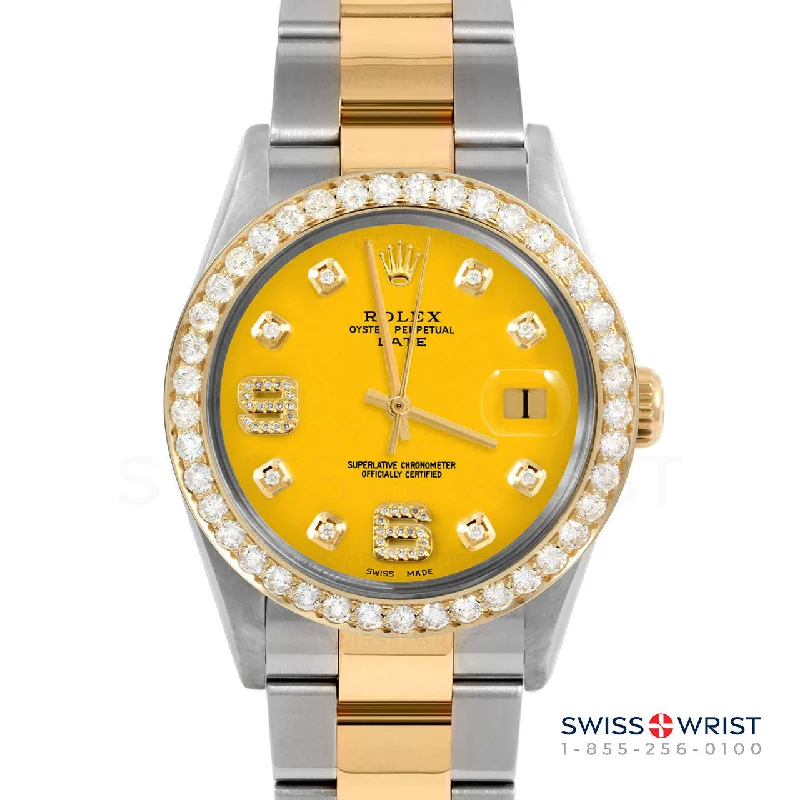 Rolex Date 34mm | 1500-TT-YLW-8DA69-2CT-OYS