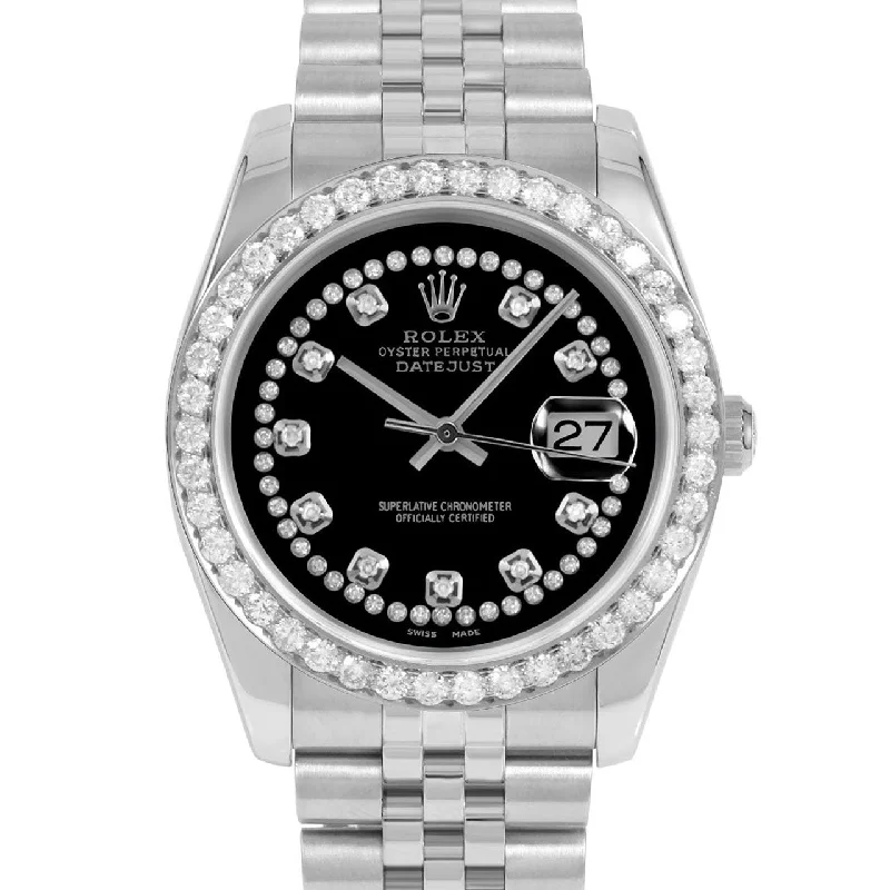 Rolex Datejust 36mm | 116234-BLK-STRD-25CT-JBL