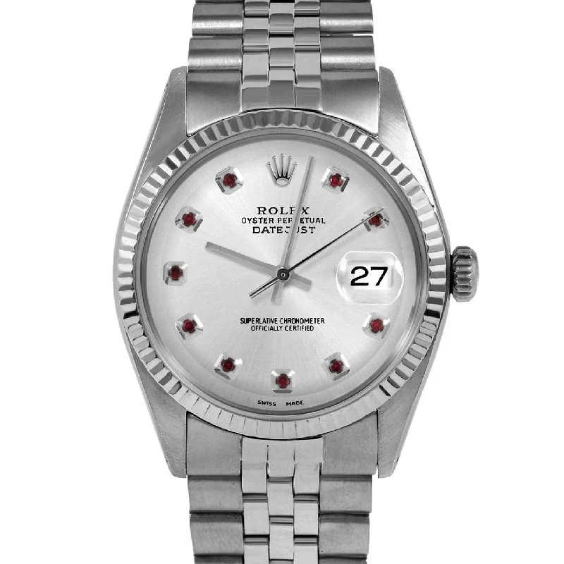 Rolex Datejust 36mm | 1601-SS-SLV-RBY-AM-FLT-JBL