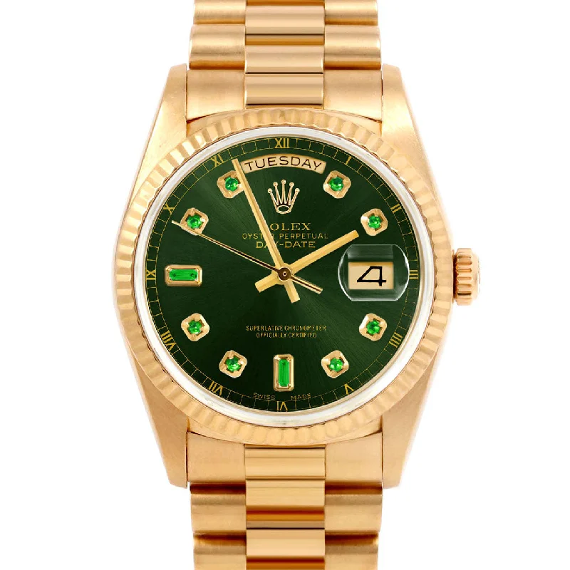 Rolex Day-Date 36mm | 18038-GRN-EMD-AM-FLT-PRS