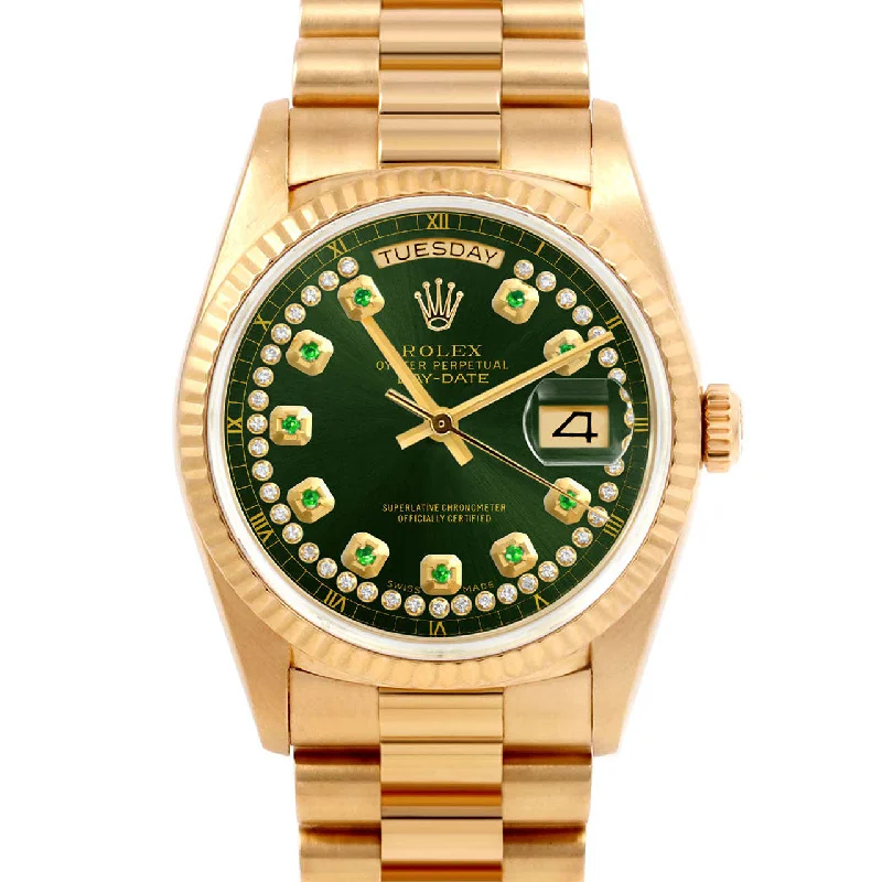 Rolex Day-Date 36mm | 18038-GRN-STRE-FLT-PRS