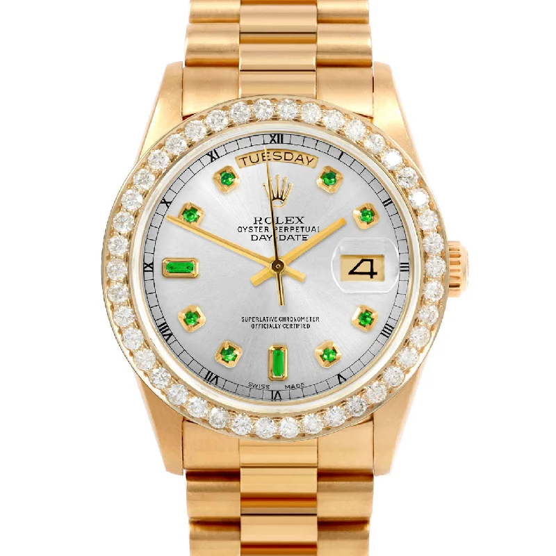 Rolex Day-Date 36mm | 18038-SLV-EMD-AM-25CT-PRS