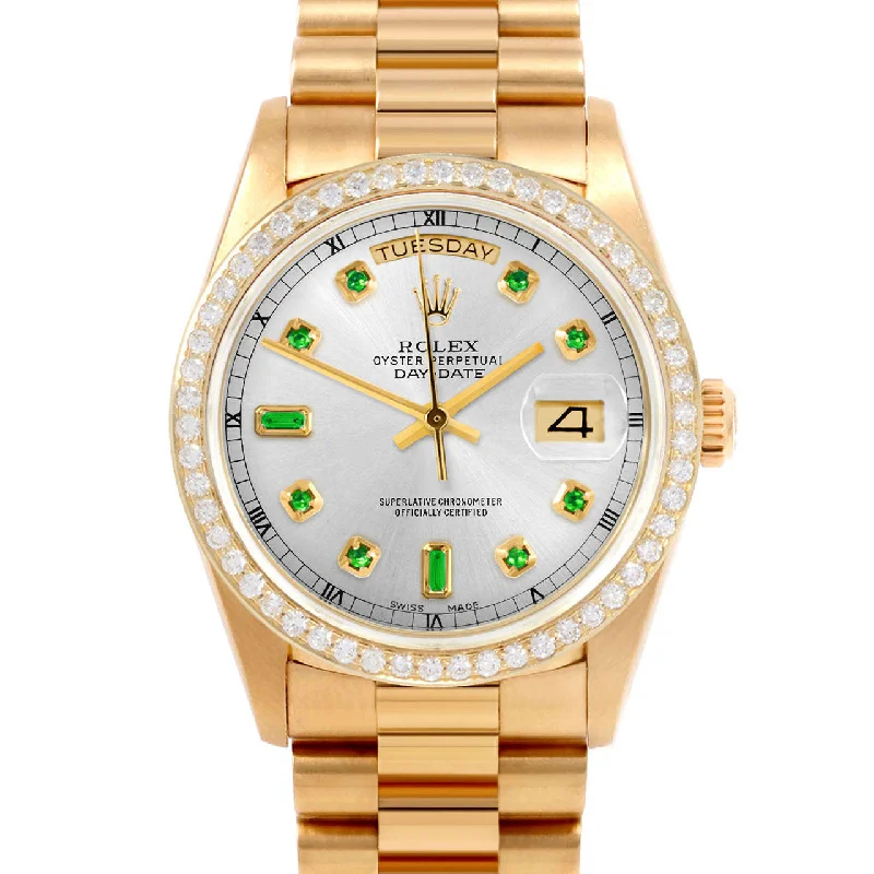 Rolex Day-Date 36mm | 18038-SLV-EMD-AM-BDS-PRS