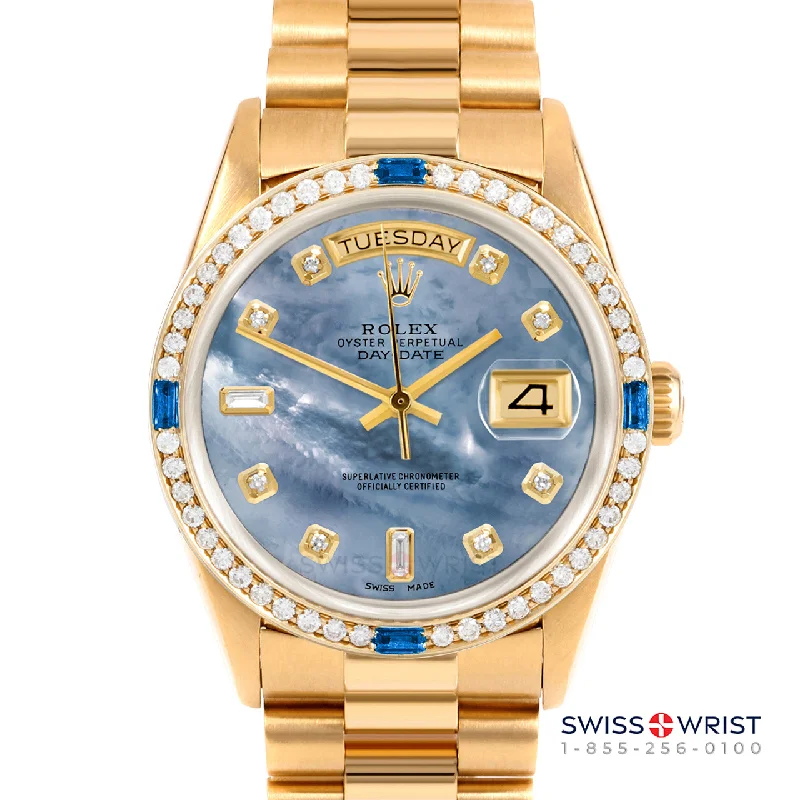 Rolex Day-Date 36mm | 18238-BLMOP-DIA-AM-4SPH-PRS