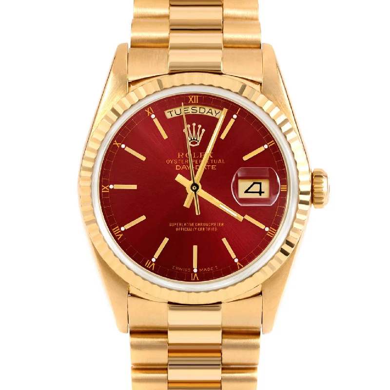 Rolex Day-Date 36mm | 18238-RED-STK-FLT-PRS