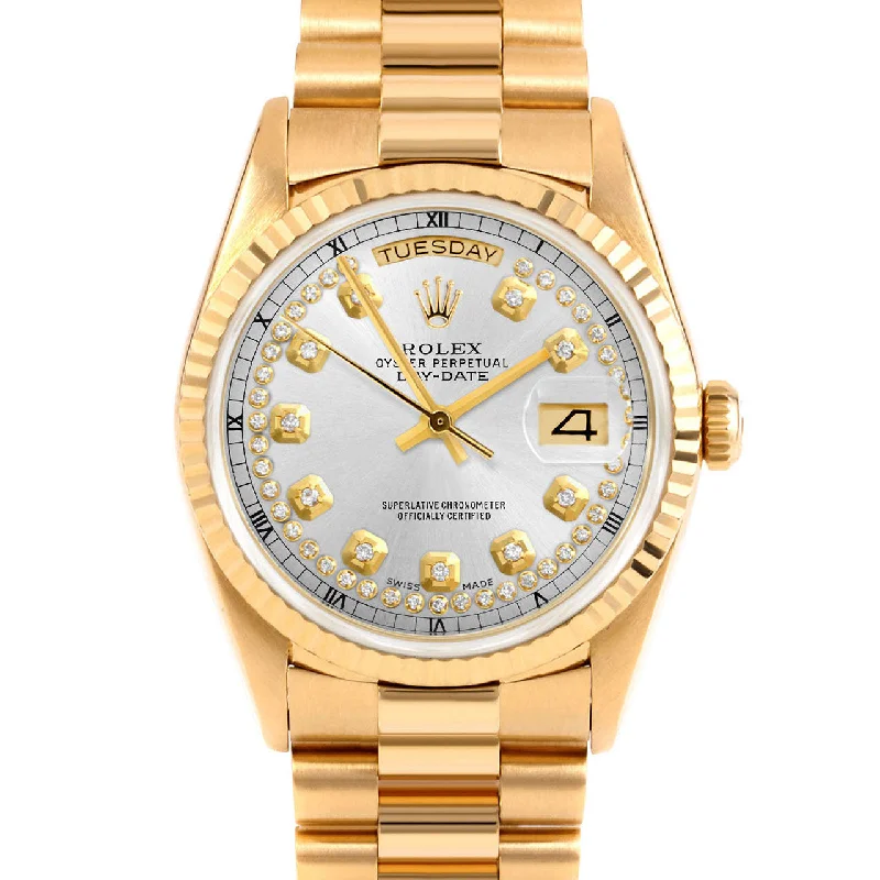 Rolex Day-Date 36mm | 18238-SLV-STRD-FLT-PRS