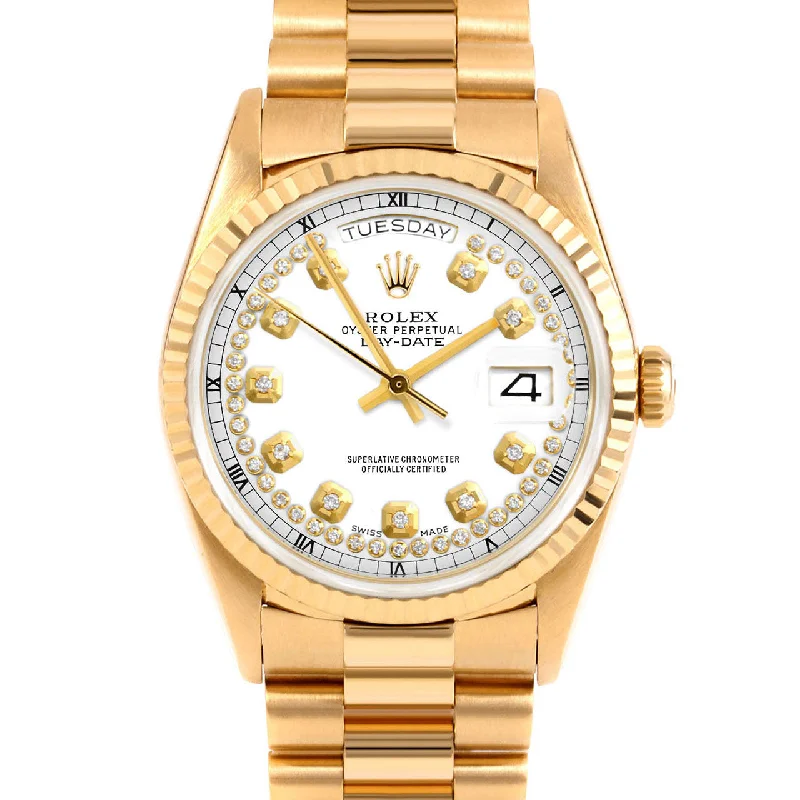 Rolex Day-Date 36mm | 18238-WHT-STRD-FLT-PRS