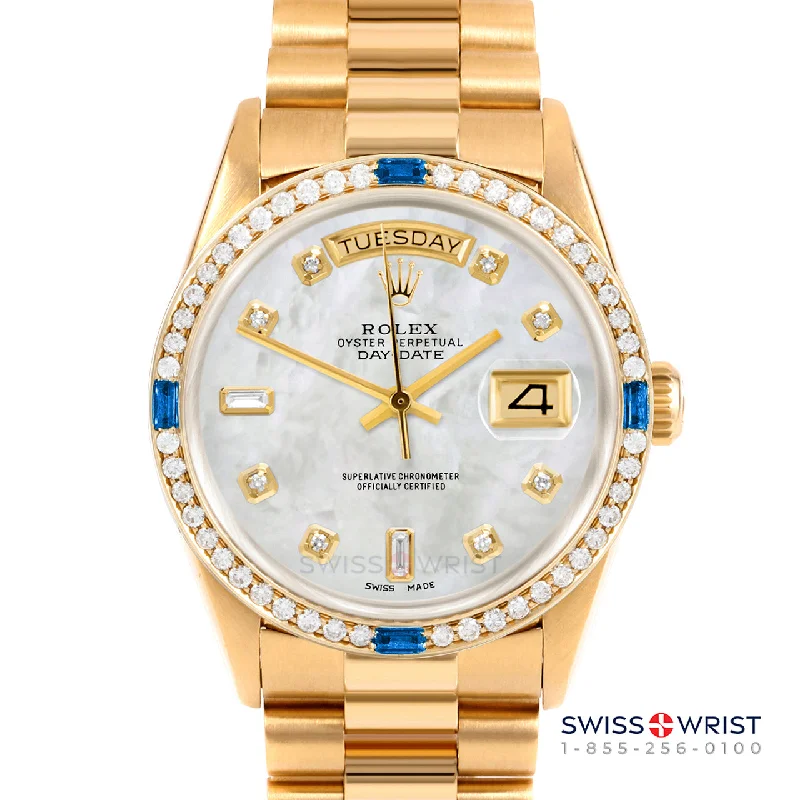 Rolex Day-Date 36mm | 18238-WMOP-DIA-AM-4SPH-PRS