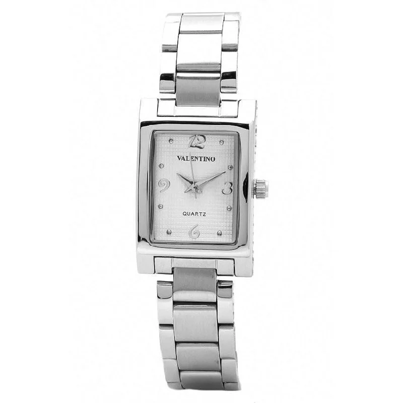 Valentino 20121783-SILVER - WHITE NUMBER SHEEN IP WHITE STYLE STAINLESS BAND STRAP Watch for Women