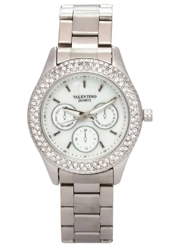 Valentino 20121789-WHITE DIAL Silver Stainless Strap Watch for Women